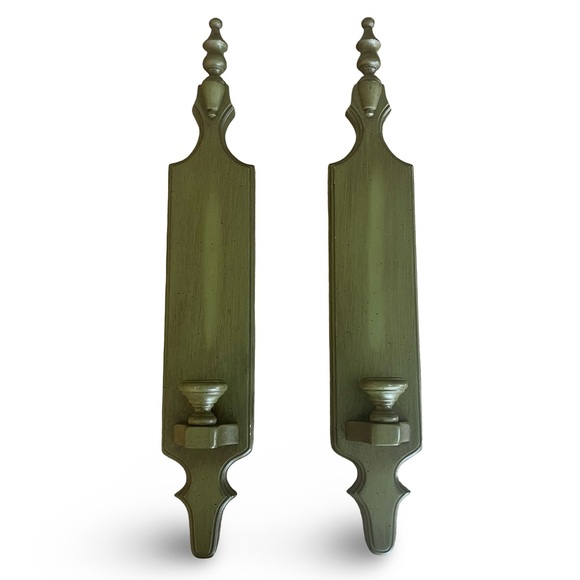 Tell City Other - Vintage MCM Tell City Wall Sconces in Antique Green